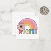 Worthy Rainbow Bloom Mitteilungskarte (Vorderseite/Rückseite Beispiel)
