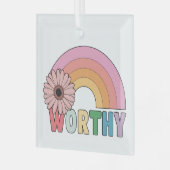 Worthy Rainbow Bloom Ornament Aus Glas (Vorderseite links)