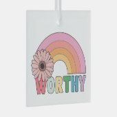 Worthy Rainbow Bloom Ornament Aus Glas (Vorderseite Rechts)