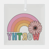 Worthy Rainbow Bloom Ornament Aus Glas (Rückseite)