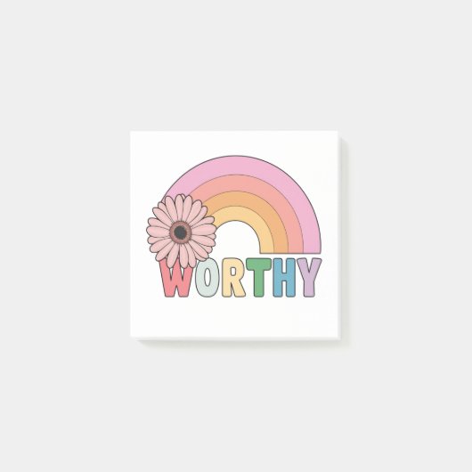 Worthy Rainbow Bloom Post-it Klebezettel (Vorderseite)