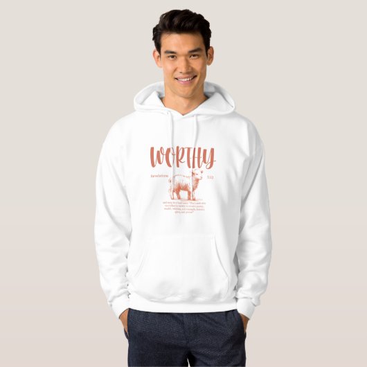 Worthy, Revelation 5:12 Bible verse Hoodie (Vorne ganz)