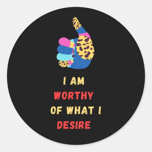 Worthy Runder Aufkleber (Vorderseite)