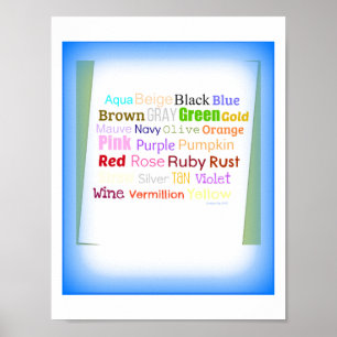 Wortkunst-Collage für Farben Poster