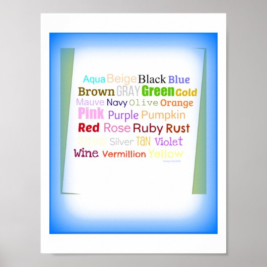Wortkunst-Collage für Farben Poster (Vorne)