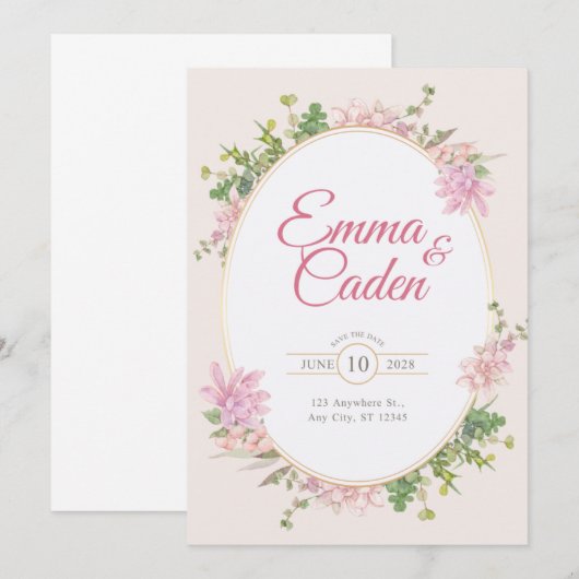 Wortlaut der Einladung (Vorne/Hinten)