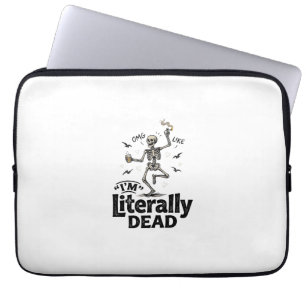 Wörtlich Tote Vintage-Skelett-Humor-Shirt-Design Laptopschutzhülle