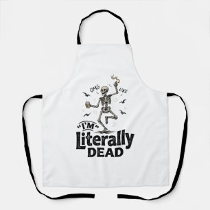 Wörtlich Totes Vintage-Skelett Humor T-Shirt Desig Schürze