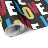 Wortmuster der Liebe Geschenkpapier (Rolleneckpunkt)