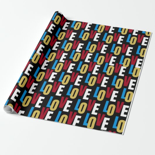 Wortmuster der Liebe Geschenkpapier (Ungerollt)