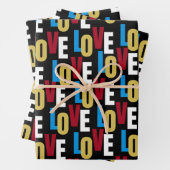 Wortmuster der Liebe Geschenkpapier Set (Beispiel)