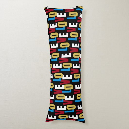 Wortmuster der Liebe Seitenschläferkissen (Vorderseite Vertikal)