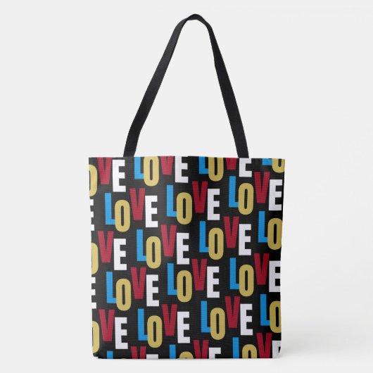 Wortmuster der Liebe Tasche (Vorderseite)