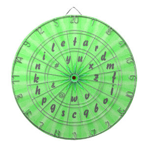 Wortstabspiel Alphabet Dart Brett Grün Dartscheibe