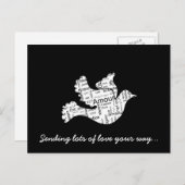 Worttypografie-Liebe in verschiedenen Sprachen Postkarte (Vorne/Hinten)