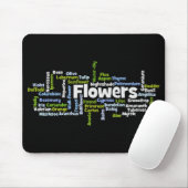 Wortwolke Blumen Mauspad (Mit Mouse)