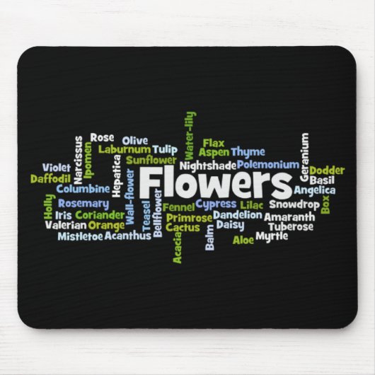 Wortwolke Blumen Mauspad (Vorne)