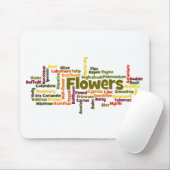 Wortwolke Blumen Mauspad (Mit Mouse)