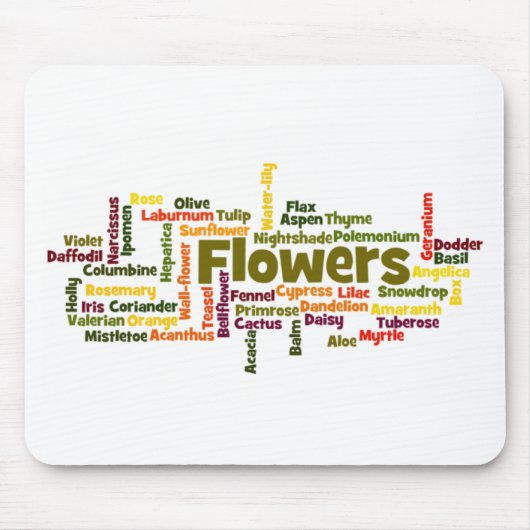 Wortwolke Blumen Mauspad (Vorne)