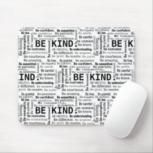 Wortwolke mit inspirierenden Worten Sei freundlich Mousepad