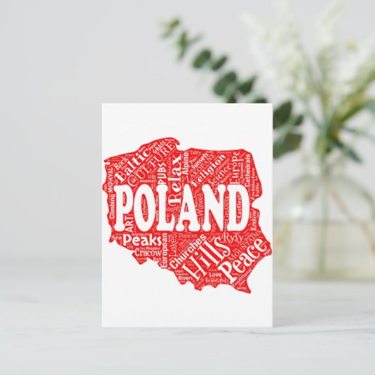 Wortwolke mit polnischen Begriffen in einer Form P Postkarte (Stehend Vorderseite)