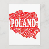 Wortwolke mit polnischen Begriffen in einer Form P Postkarte (Vorderseite)