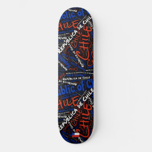 Wortwolke Nationalstolz Chile Skateboard
