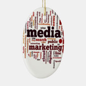 Wortwolke Sozialmedium-Text Keramikornament (Rechts)