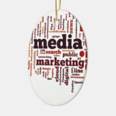 Wortwolke Sozialmedium-Text Keramikornament (Links)