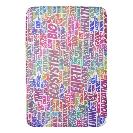 Wortwolke Text Modell Biodiversität Badematte (Vorderseite Vertikal)