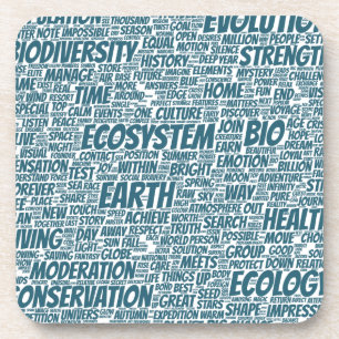 Wortwolke Text Modell Biodiversität Getränkeuntersetzer
