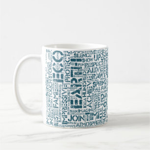 Wortwolke Text Motiv Biodiversität Kaffeetasse