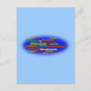 Wortwolke Word Cloud München Postkarte