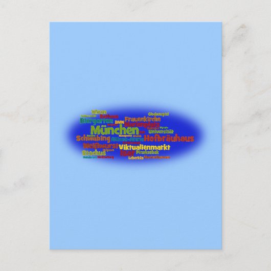 Wortwolke Word Cloud München Postkarte (Vorderseite)