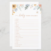 Wortwörtlich Baby Shower Game Sweet as Can Bee (Vorne/Hinten)