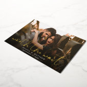 Worum es beim Wait Wedding Foto Save the Date geht Folieneinladung (Gedreht)