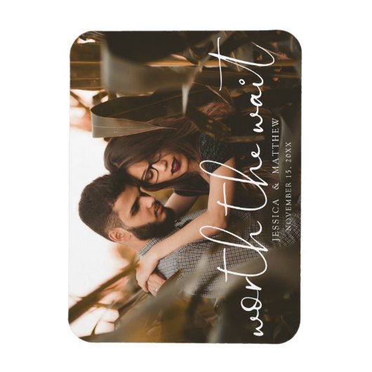 Worum es sich bei Wait Wedding Foto Script Modern  Magnet (Vertikal)