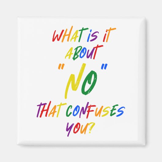 Worum geht es bei "NO" für aktivistische Feministi Magnet (Vorne)