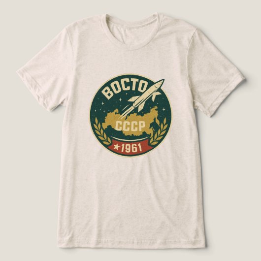 Wostok-Raumschiff 1961 Tri-Blend Shirt (Design Vorderseite)