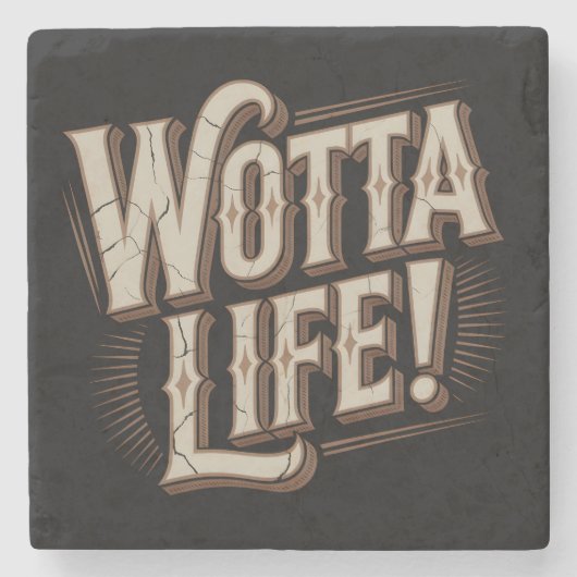 Wotta Life Achterbahnen Steinuntersetzer (Vorderseite)