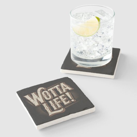 Wotta Life Coasters Steinuntersetzer (Seitenansicht)
