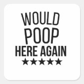 Would Poop Here Again FunnCustom-Cut Vinyl Sticker (Vorderseite)