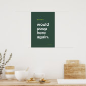 WOULD POOP HERE AGAIN – Funny Bathroom Poster (Küche)