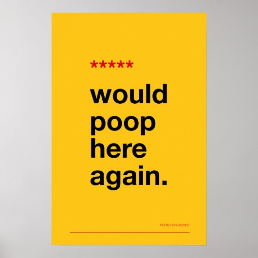 WOULD POOP HERE AGAIN – Funny Bathroom Poster (Vorne)