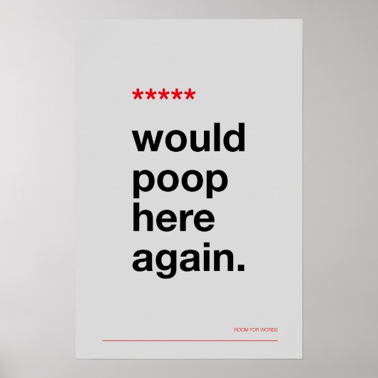 WOULD POOP HERE AGAIN – Funny Bathroom Poster (Vorne)