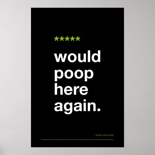 WOULD POOP HERE AGAIN – Funny Bathroom Poster (Vorne)