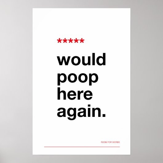WOULD POOP HERE AGAIN – Funny Bathroom Poster (Vorne)