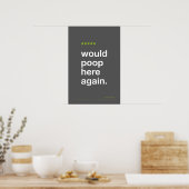 WOULD POOP HERE AGAIN – Funny Bathroom Poster (Küche)