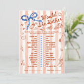Would She Rather Baby Shower Game in Red Blue (Stehend Vorderseite)