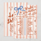 Would She Rather Baby Shower Game in Red Blue (Vorne/Hinten)